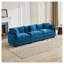 Canapé modulaire 3 places Cloud en chenille bleue, design américain moderne avec dossier rembourré pour le salon-129098468
