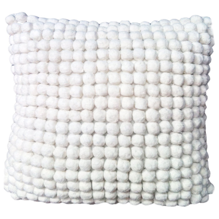  Housse de coussin carré et insert, Blanc