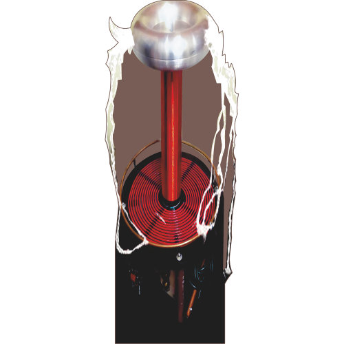 H52822 - Support debout debout en forme de bobine de Tesla