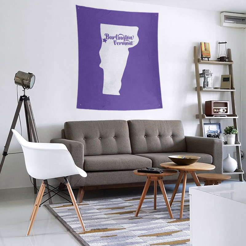 Tapisserie murale Burlington Vermont, H 80 po x l 68 po, Mauve