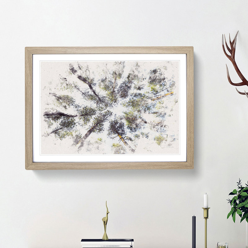Tree Tops - Picture Frame Painting Print, 62cm H x 87cm W x 2cm D, Oak Framed