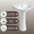 Los Flexi 20-Inch Pedestal Sink Combo, Overflow & 1 Faucet Hole, Ideal for Small Bathrooms