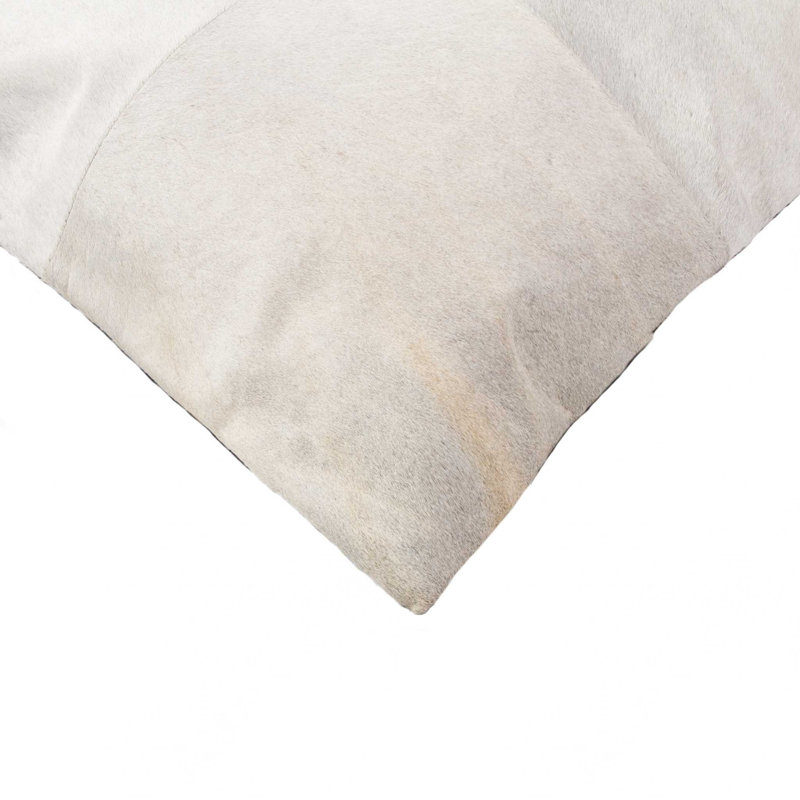 Coussin Torino, Couleur unie, Blanc / gris