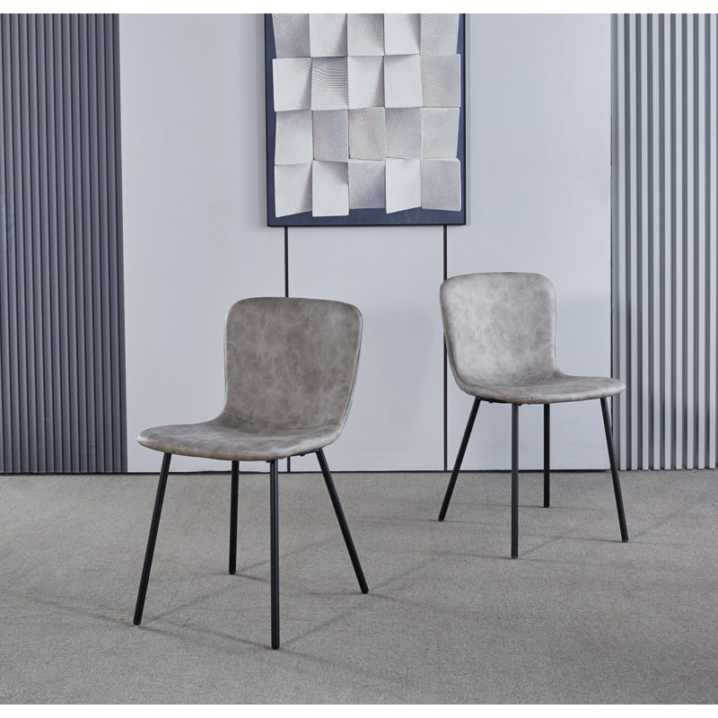 Mose Upholstered Dining Chair Set, Black, 2