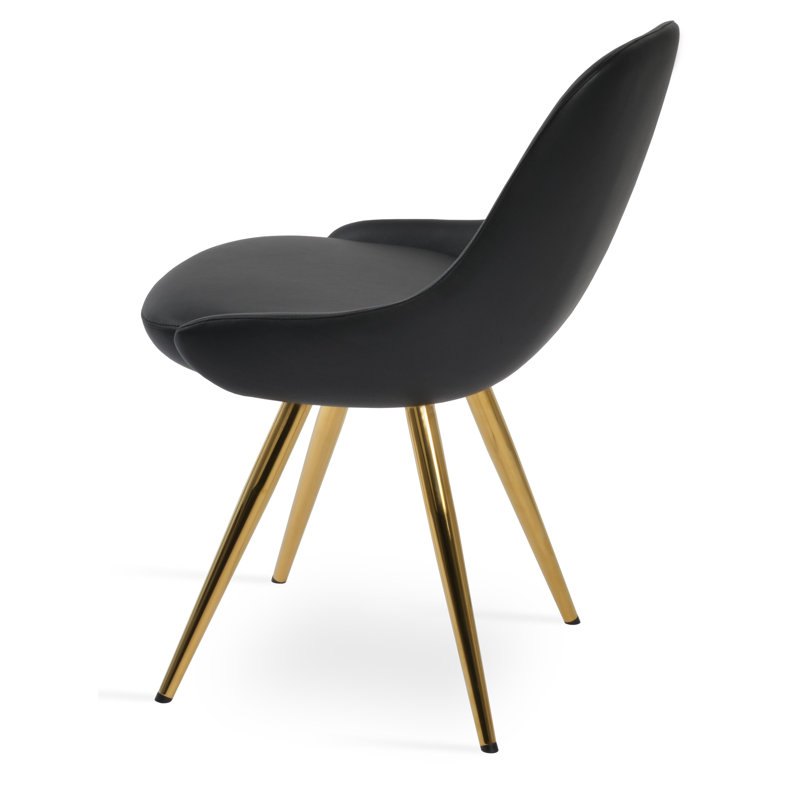 Gazel Star Dining Chair, Cognac Fabric, Natural Veneer
