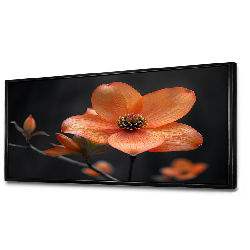 Geist - Cornouiller, reproduction d'art murale, Toile avec cadre flottant noir, H 28 po x l 60 po x P 1,5 po
