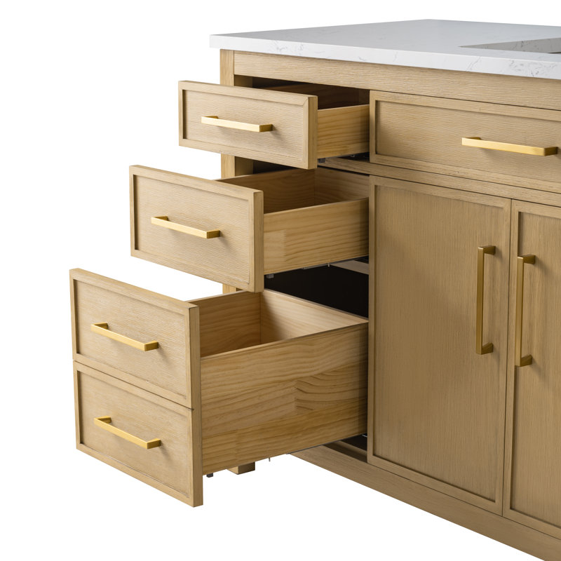Reajean 60" Single Vanity, Sand/Brushed Bronze