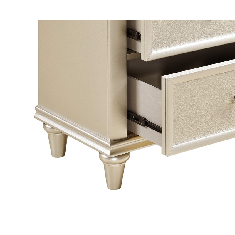 Table de chevet moderne avec tiroirs texturés