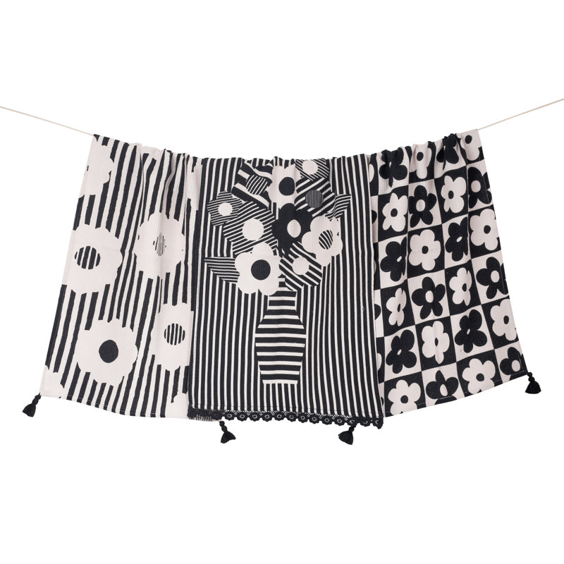 Modern Graphic Floral Kitchen Towel Set