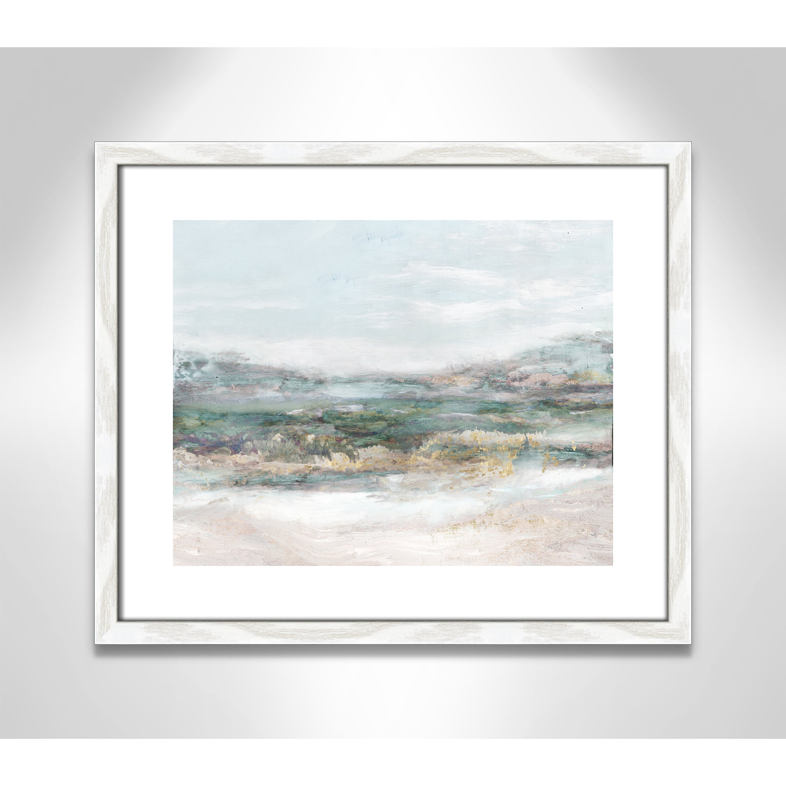 White, 16" H x 19" W x 0.75" D, White Wood Grain Framed Paper