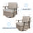 Constantino 2-Piece Outdoor Swivel Rocking Chairs, 360° Wicker Patio Glider with Cushions, All-Weather Rattan for Porch Backyard-1790800323