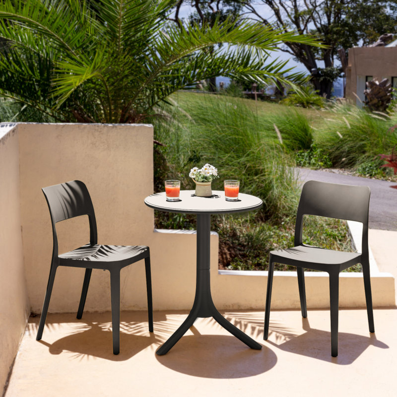 Ensemble bistro extérieur L 23,60 po Fremantle, Noir