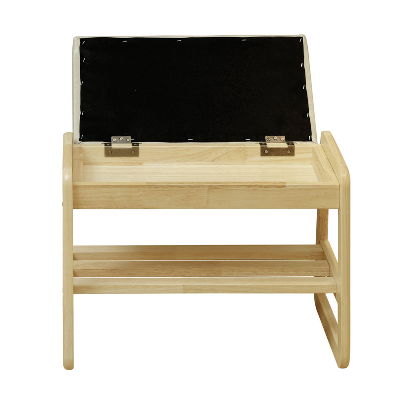 Banc de rangement en similicuir, Naturel, Beige