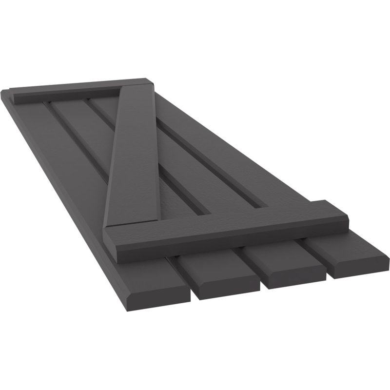 Volets de planche-n-lattes avec barre en Z (par paire) Americraft (2 lattes), Montagne ombrageuse, 15 1/2", 76"