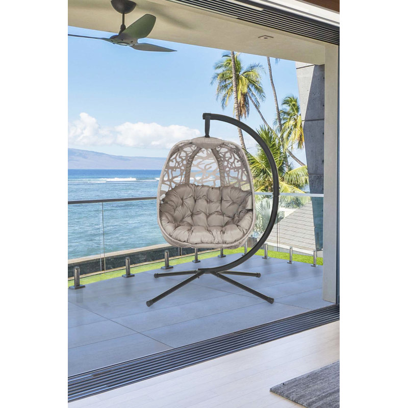Spanish Gray Hanging Egg Chair with Cushions