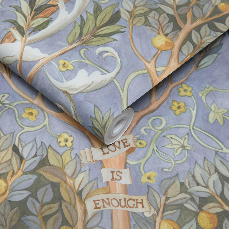 EARTHLY PARADISE Wallpaper - Celestial Blue 9'10" - full height wallpaper