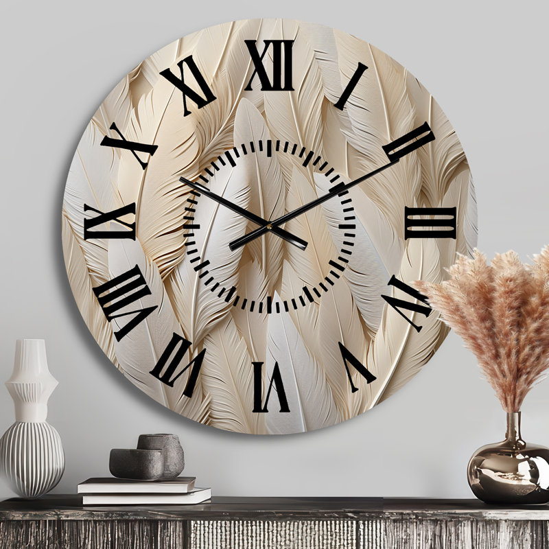 Horloge murale Feathery Plumes, Médium