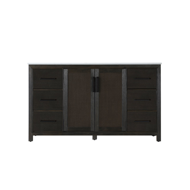 Meuble-lavabo simple 60 po, Chêne chocolat