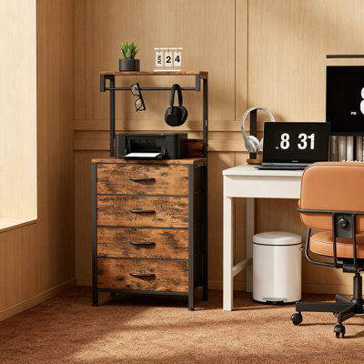 38.5cm W Metal Bedside Table