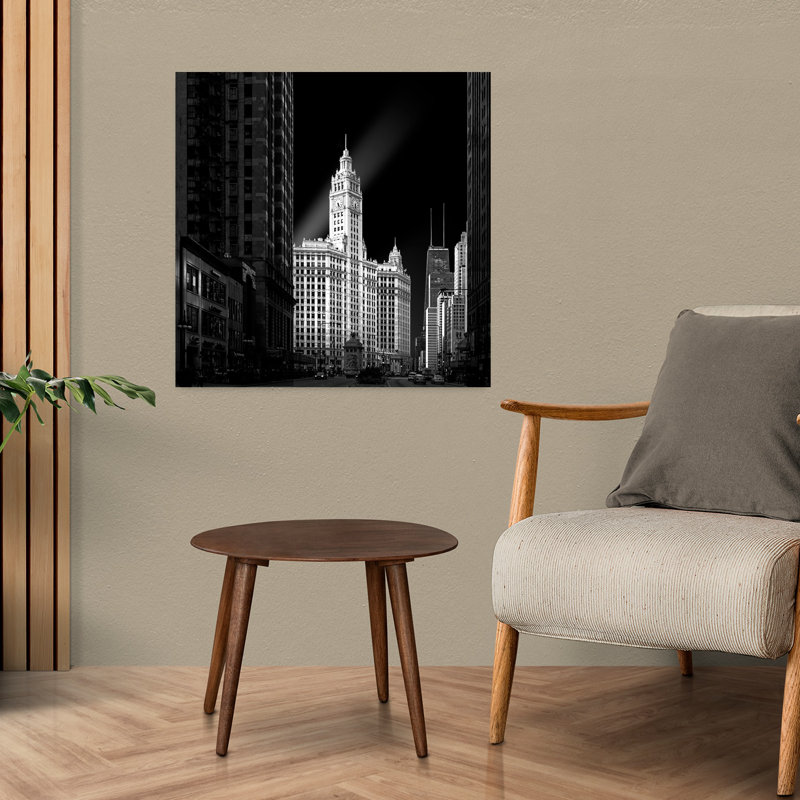 The Wrigley Abstract Geometric Modern Architecture City Wall Art 1 Piece Wrapped Canvas Wall Art, 60.96 cm H x 60.96 cm W