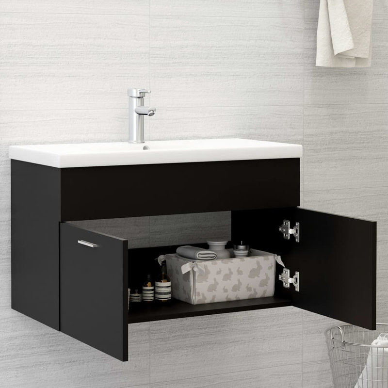 Elionor 80cm Bathroom Vanity Base Only, Black