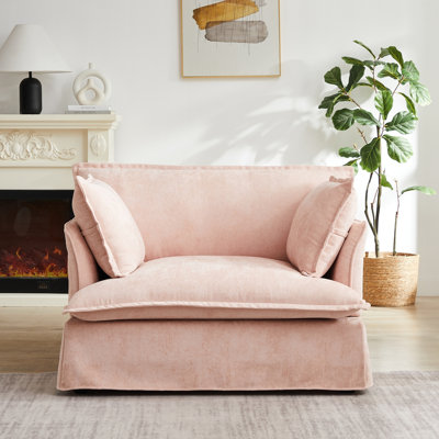 47.2" Oversized Accent Chair with Dual-Port Charging, Modern Design Base&Armrest