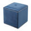Repose-pieds Neli, velours bleu, capitonnage simple sur le dessus, garniture cloutée, 17 po-121481602