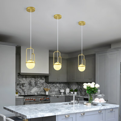 Modern Pendant Light Globe Pendant Light Fixture Mid Century Pendant Lighting For Kitchen Island Dining Room Living Room Bedroom（3 Pack）