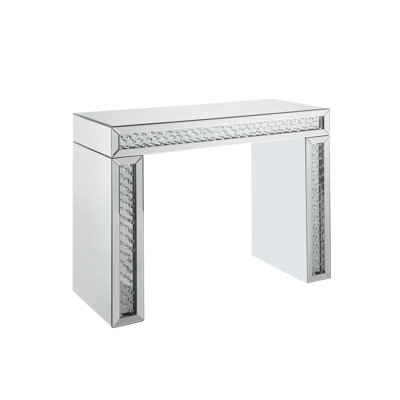 Bureau de coiffeuse en miroir et faux cristaux, assemblé | Idée de cadeau