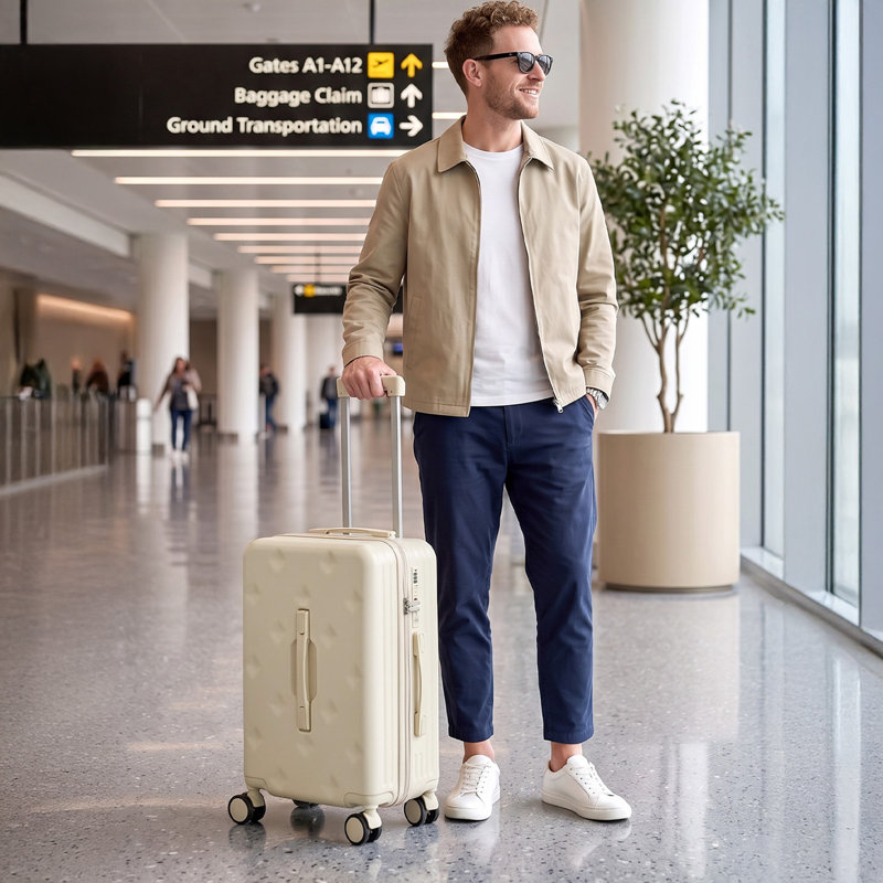 20-Inch Travel Suitcase with Combination Lock