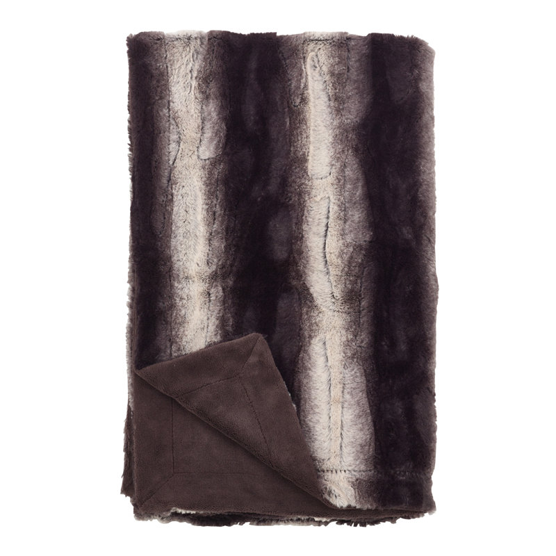 Luxurious Sherpa and Faux Fur Electric Throw Blanket in Multicolor