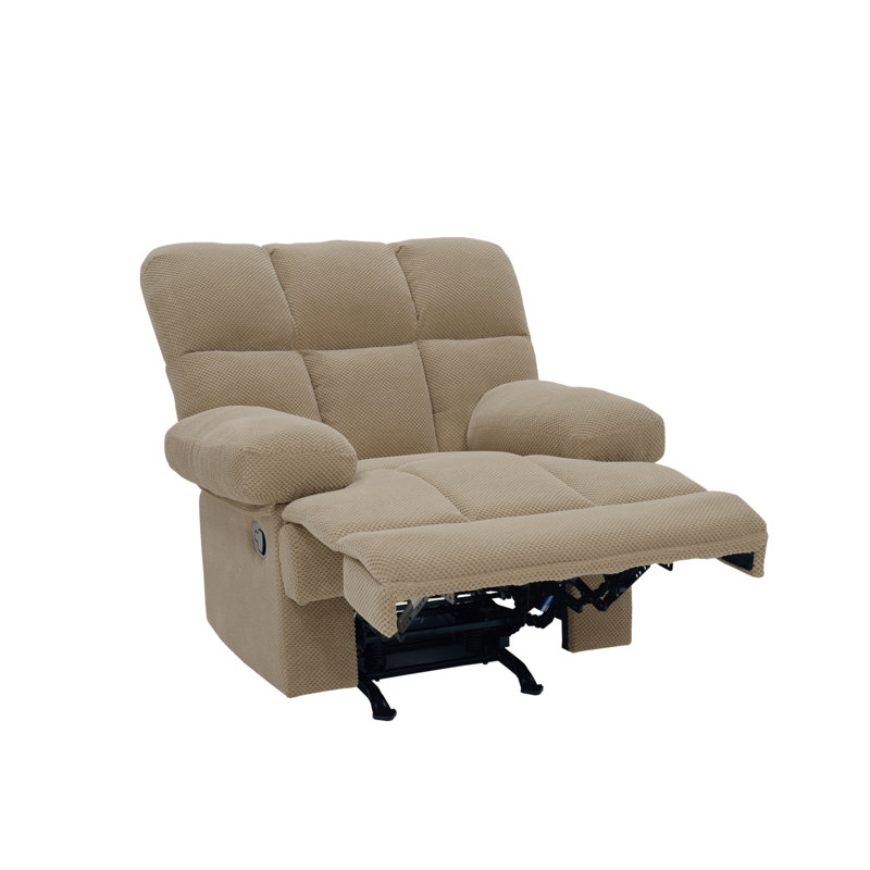 Upholstered Fabric Power Recliner, Camel Fabric, Chameau