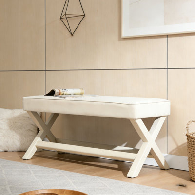 Bench Upholstered in Velvet Fabric