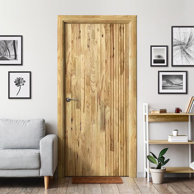 Porte standard à panneaux de bois de pin, Chêne vieilli, H 96 po x l 42 po