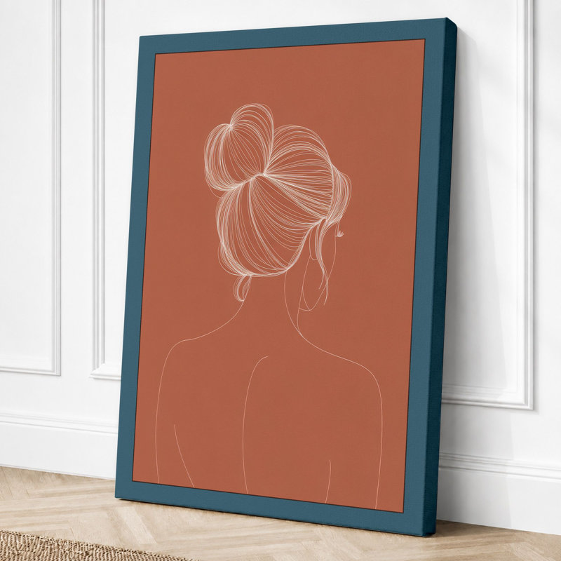 Hair Rising Minimalist - Wrapped Canvas, 30x20 - 76.2 x 50.8 cm, Teal Border