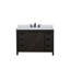 Meuble-lavabo brun rustique 48 po X P 22 po D, ensemble de comptoir et robinet en quartz blanc-117970933