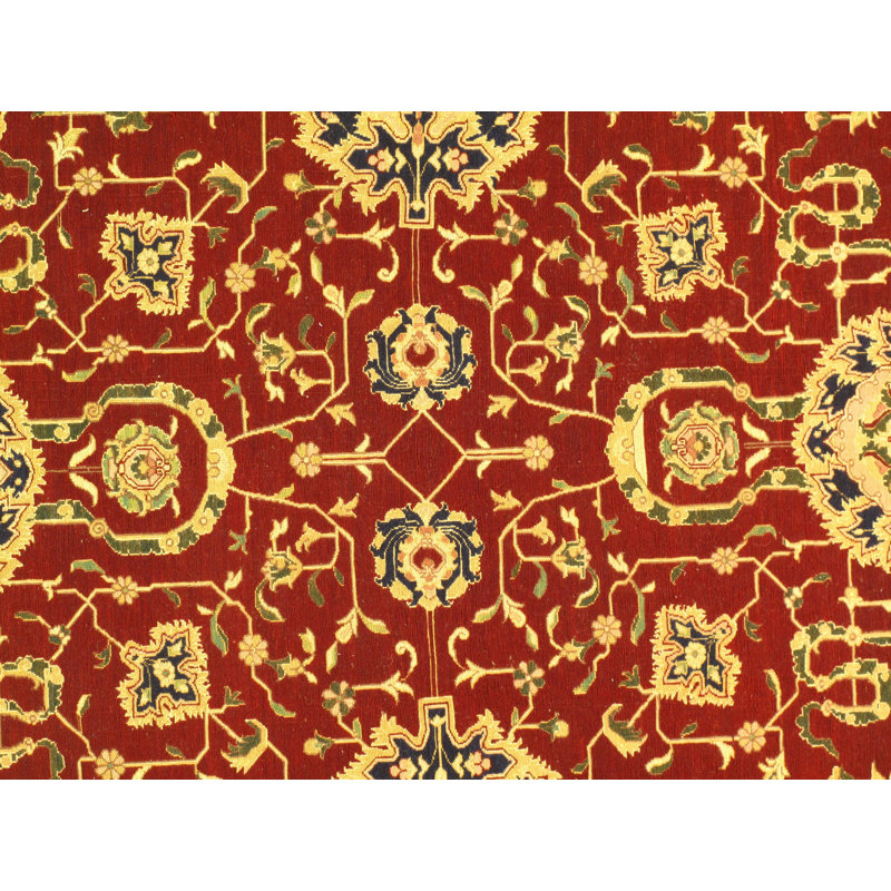 Tapis rouille / bleu marine en laine noué à la main Sultanabad