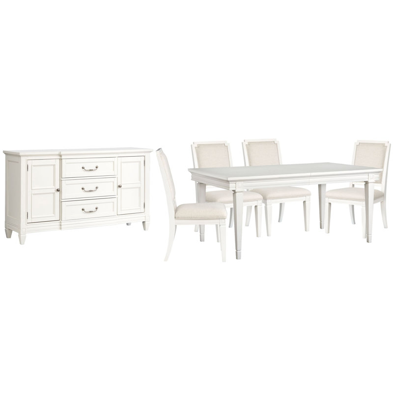 Table de salle à manger Gilvira, 6 pièces: table, buffet, 4 chaises