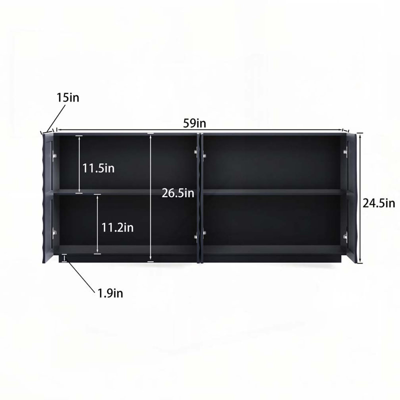 Armoire de rangement 4 portes, Marine