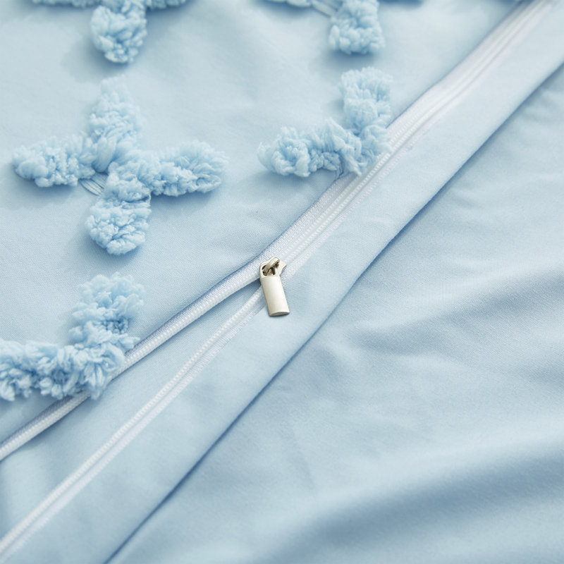  Ensemble de housse de couette Percale, Housse de couette très grand + 2 très grands cou, Bleu clair