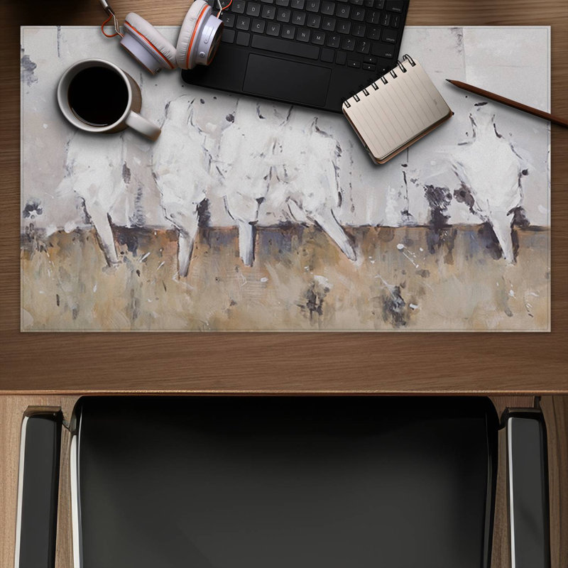 Eight perched birds - 14.00"x24.25" Desk mat