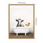«Cow and Chicken in Rustic Bathaign» par Amy Peterson, reproduction d'art sur toile encadrée