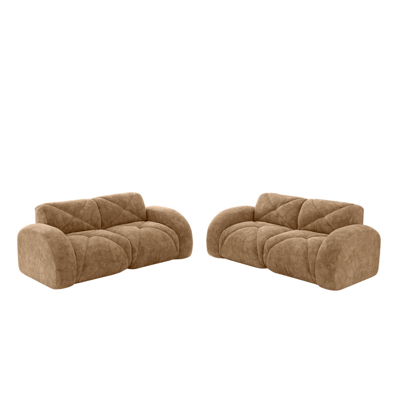 Canapés confortables 2 pièces, style moderne en velours pour le salon