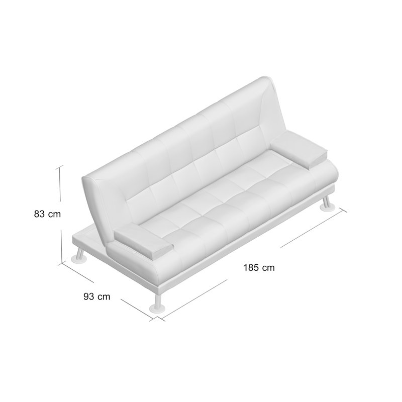 Marylee 3 Seater Faux Leather Sleeper, Brown
