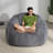 Shell-Shaped Faux Fur Bean Bag Chair, Seashell Design Beanbag Sofa for Living Room & Bedroom-601042322