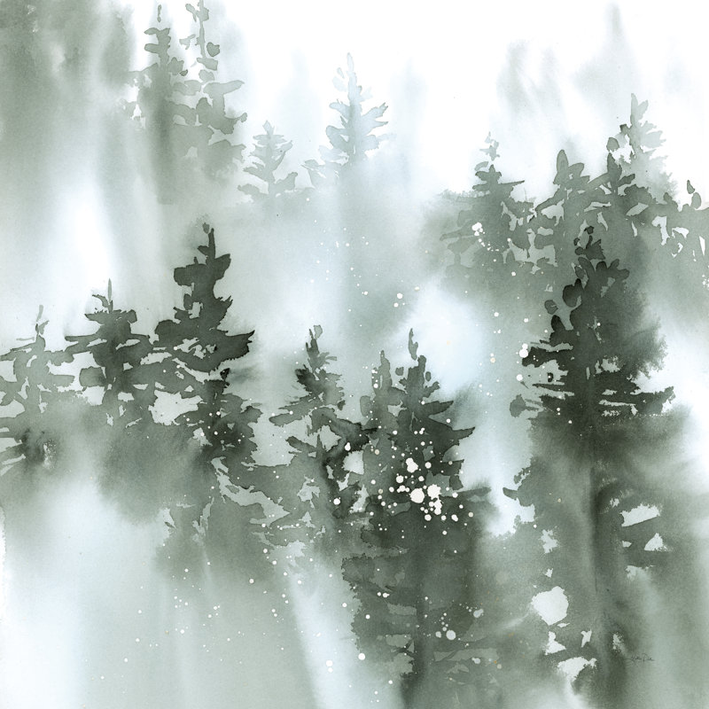 Misty Forest I Green by Katrina Pete - Wrapped Canvas Painting, 30cm H x 30cm W x 3.8cm D