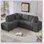 Canapé-lit modulaire convertible avec repose-pieds et 2 tabourets Giguere-111132362