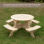 Table de pique-nique ronde en bois Admeto, table de jardin pour enfants, table de bricolage