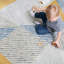 Griffin Geometric Handmade Tufted Wool Blue/Gray/Yellow Area Rug-37872395