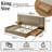 Chenille Upholstered Platform Bed with Built-In Nightstands and 2 Storage Drawers-479620776-479620774